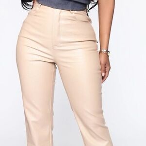 Cream “leather” leggings / pants